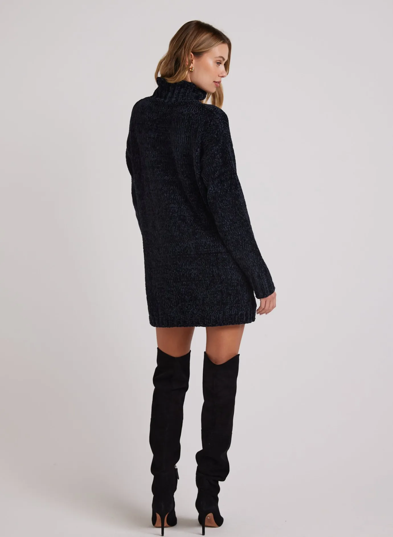 Bella Dahl Turtle Neck Chenille Sweater Dress- - Short Dresses