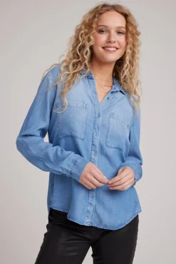 Bella Dahl Two Pocket Classic Button Down - Medium Ombre Wash- Button Down