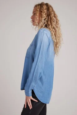 Bella Dahl Two Pocket Classic Button Down - Medium Ombre Wash- Button Down