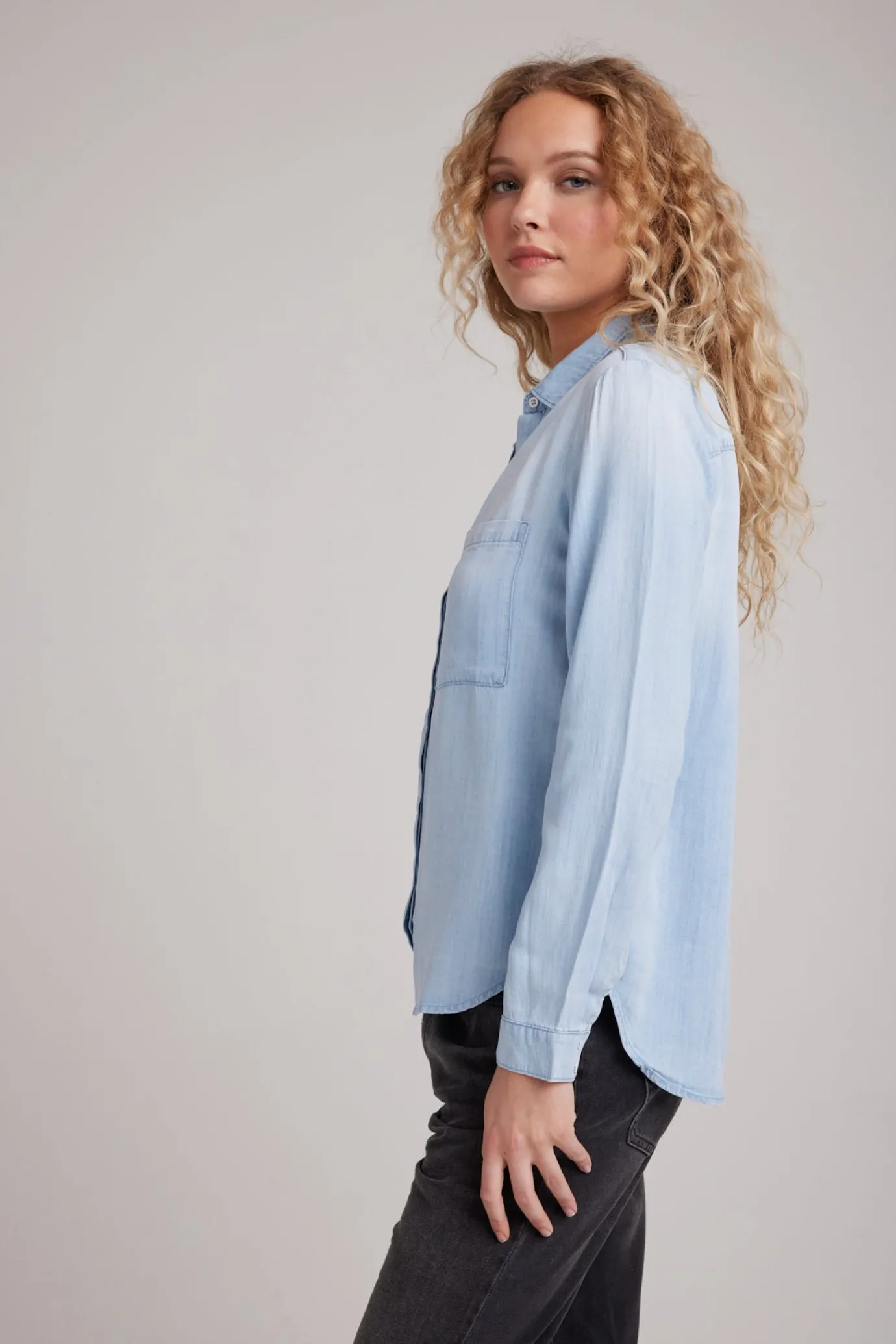 Bella Dahl Two Pocket Classic Button Down - Sunbleach Wash- Long Sleeve