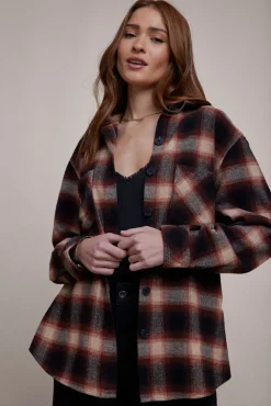 Bella Dahl Two Pocket Oversize Shacket - Heritage Red Plaid- Outerwear