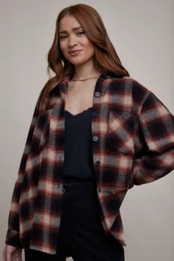Bella Dahl Two Pocket Oversize Shacket - Heritage Red Plaid- Outerwear