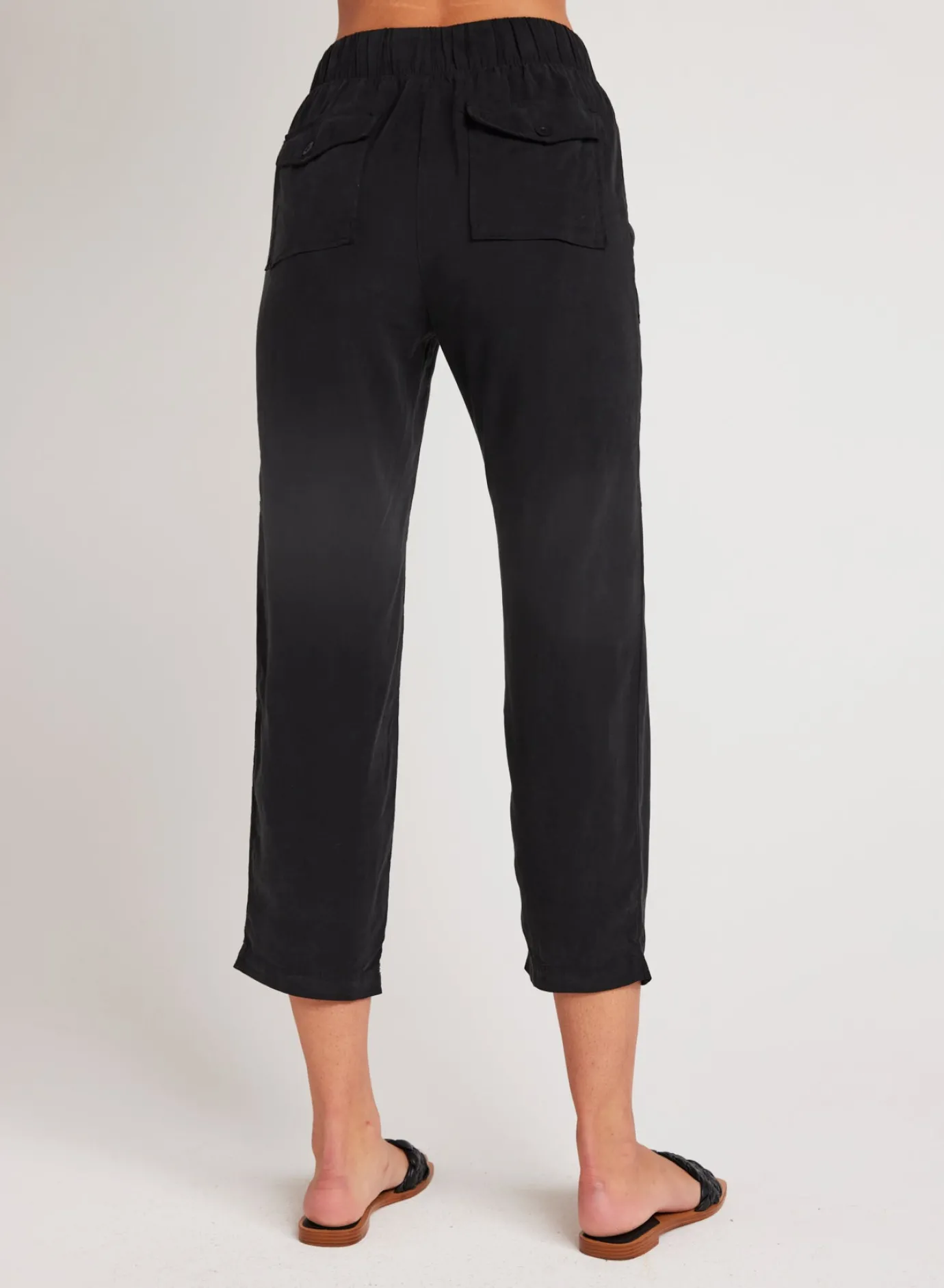 Bella Dahl Utility Tie Waist Trouser - Vintage Black- Essentials Bottoms