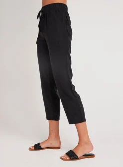 Bella Dahl Utility Tie Waist Trouser - Vintage Black- Pants