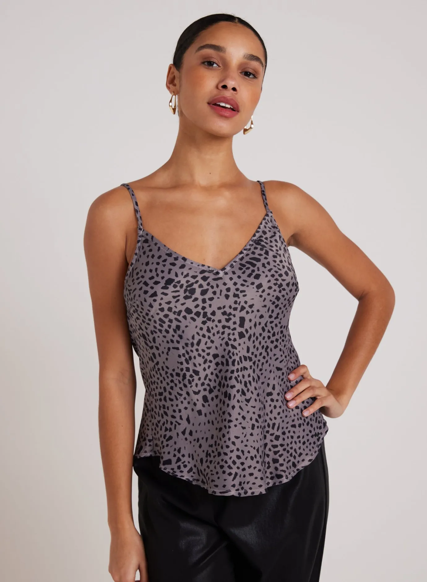 Bella Dahl V-Neck Camisol - Onyx Steel- Sleeveless