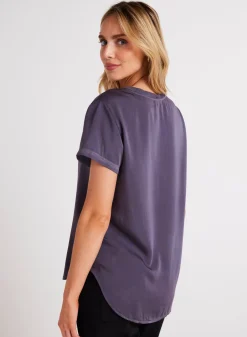 Bella Dahl V-Neck Tee - Galaxy Smoke- T-Shirts