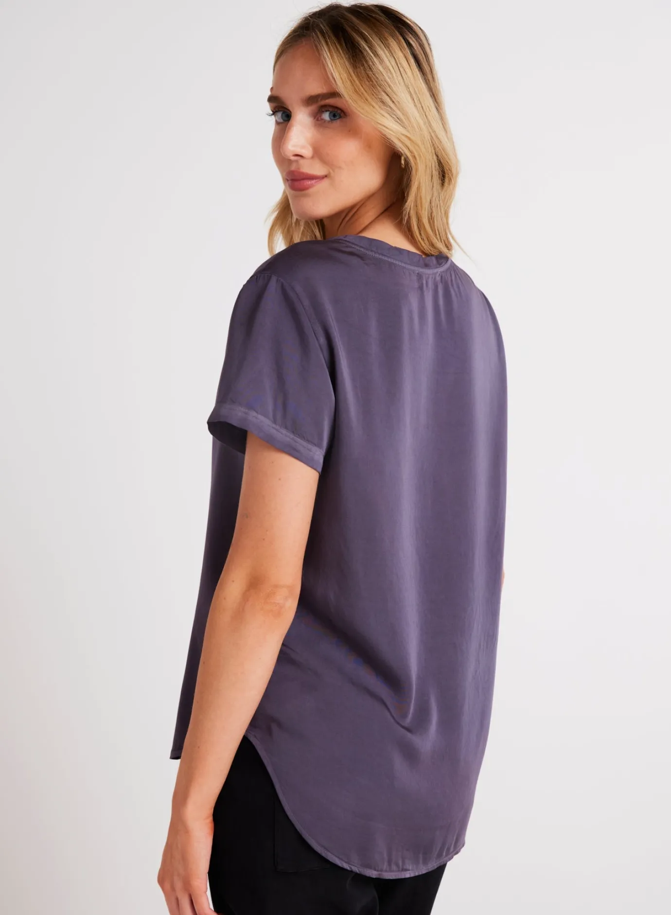 Bella Dahl V-Neck Tee - Galaxy Smoke- T-Shirts