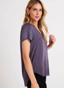 Bella Dahl V-Neck Tee - Galaxy Smoke- T-Shirts