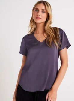 Bella Dahl V-Neck Tee - Galaxy Smoke- Seasonal Essentials