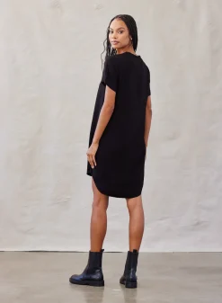 Bella Dahl V-Neck  Tee Dress - Vintage Black- Short Dresses