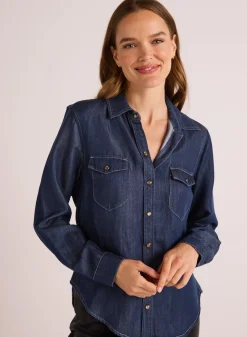 Bella Dahl Western Shirt - Dark Denim- Long Sleeve