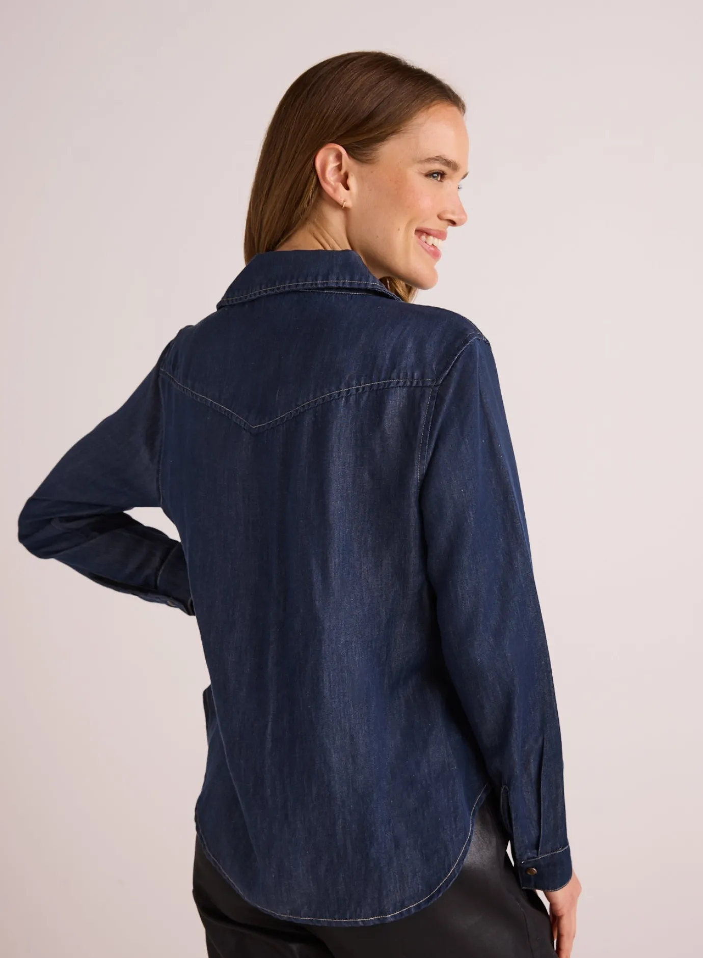 Bella Dahl Western Shirt - Dark Denim- Long Sleeve