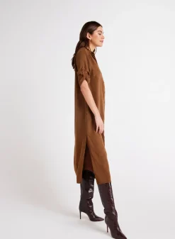Bella Dahl Western Yoke Duster Dress - Twilight Gold- Long Dresses
