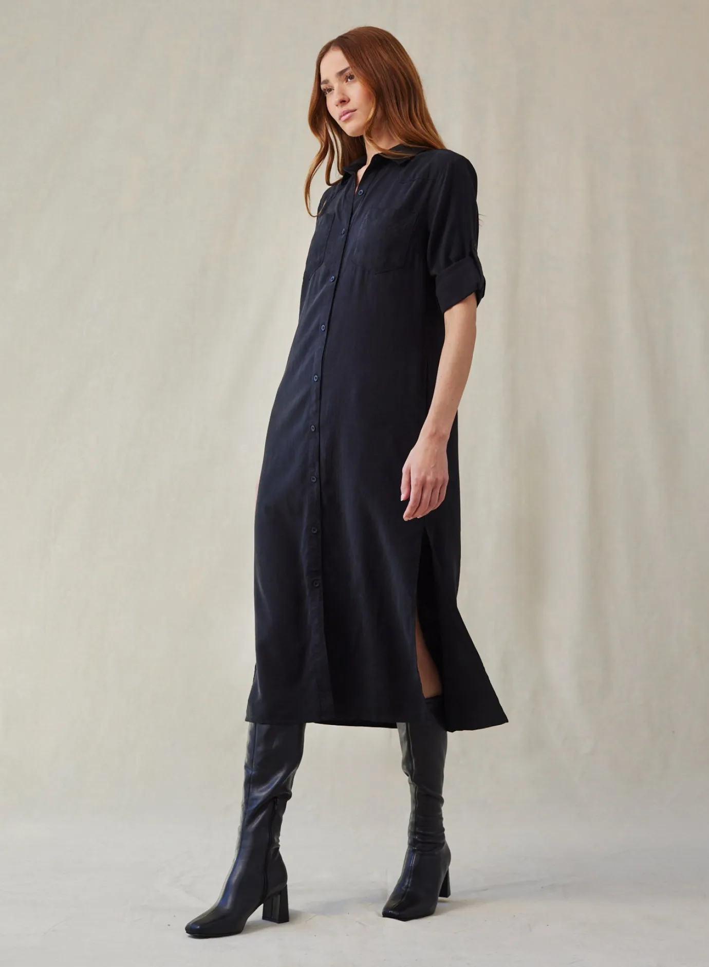 Bella Dahl Western Yoke Duster Dress - Vintage Black- Seasonal Essentials