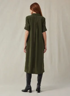Bella Dahl Western Yoke Duster Dress - Italian Herb- Essentials Dresses