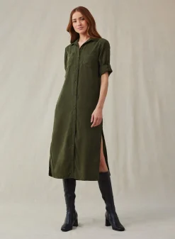 Bella Dahl Western Yoke Duster Dress - Italian Herb- Seasonal Essentials