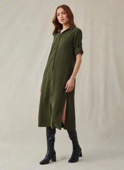 Bella Dahl Western Yoke Duster Dress - Italian Herb- Seasonal Essentials