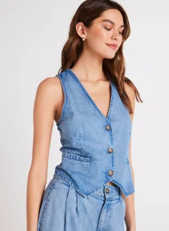 Bella Dahl Wren Cinch Back Vest - Vintage Horizon Wash- Sleeveless